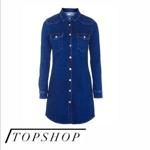 Topshop - Moto Stretch Denim Dress (US 8)